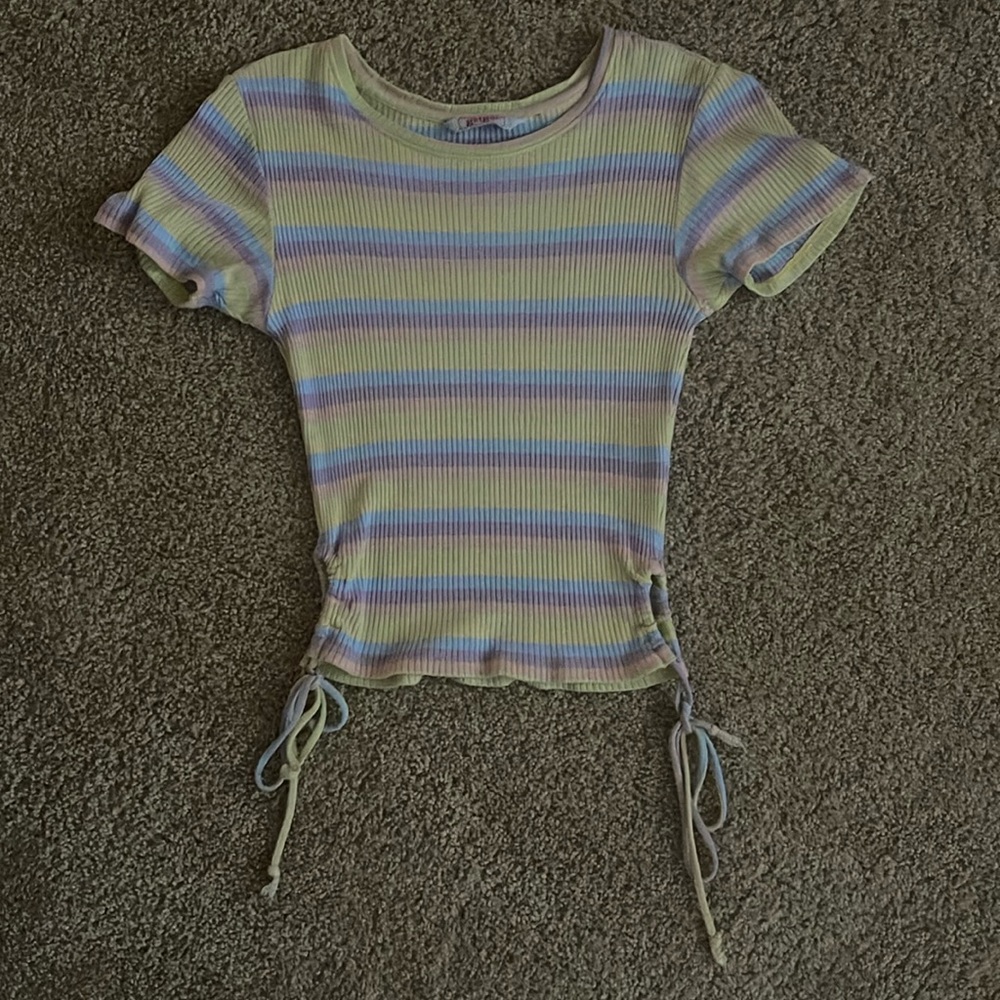 Ribbed striped crop top